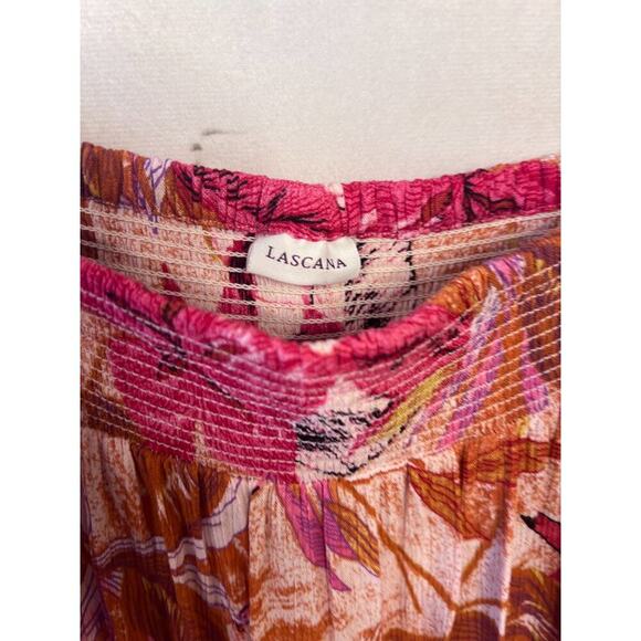 La Tascana Dress Off Shoulder Adjustable Straps SIze 10 Pink Floral - Picture 7 of 8